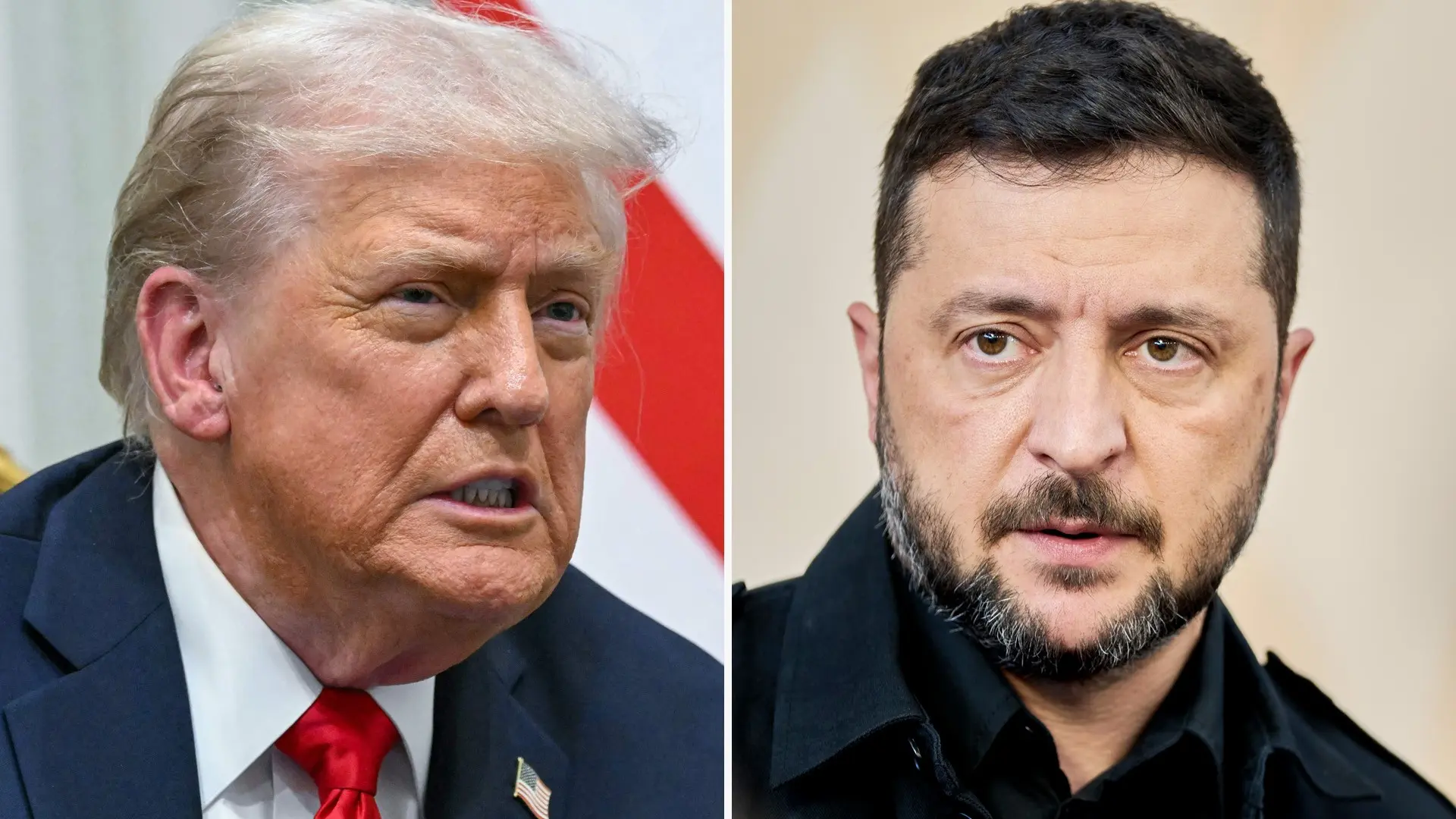 USA:s president Donald Trump. Ukrainas president Volodymyr Zelenskyj.