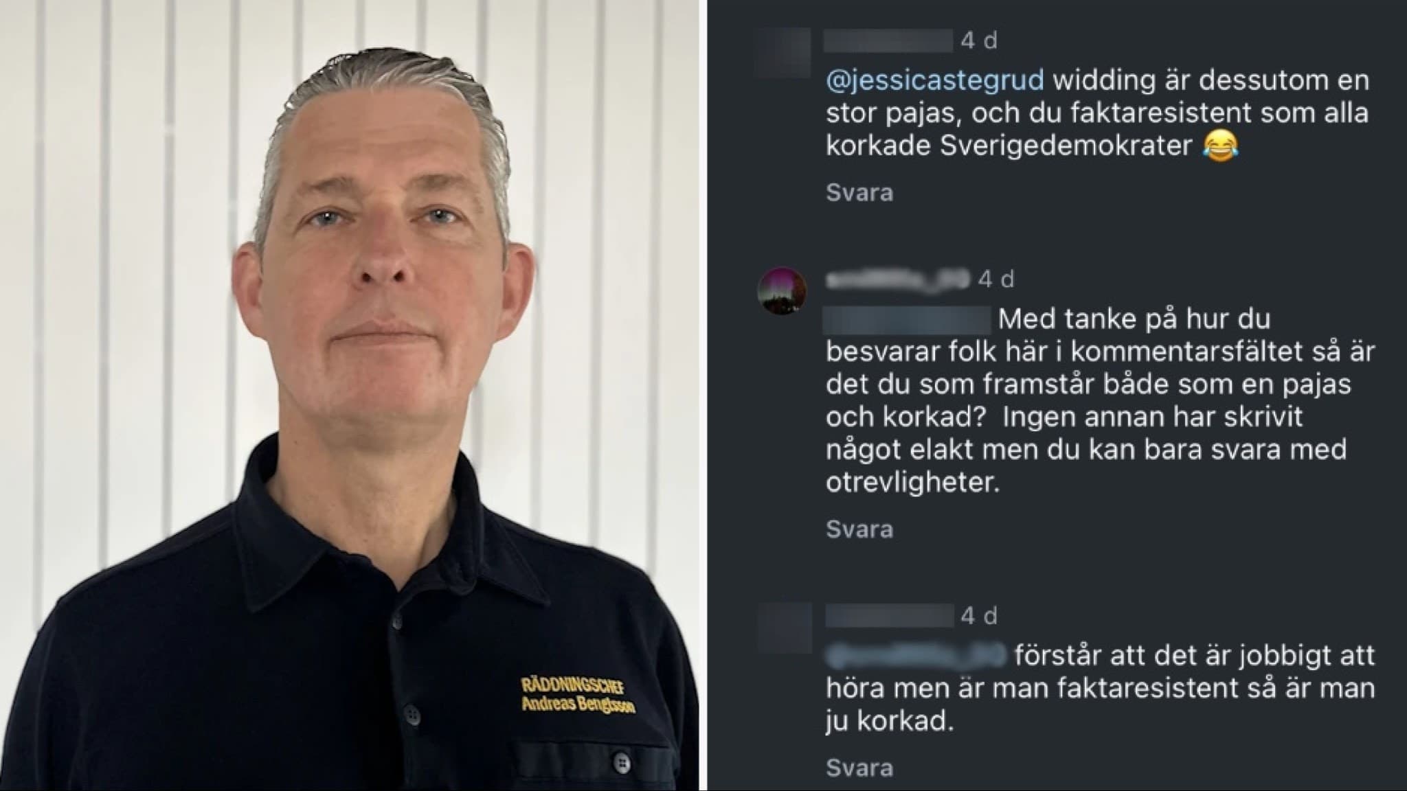 Andreas Bengtsson, räddningschef, om säkerhetsskyddschefen i Kristianstad som får förlängd avstängning.
