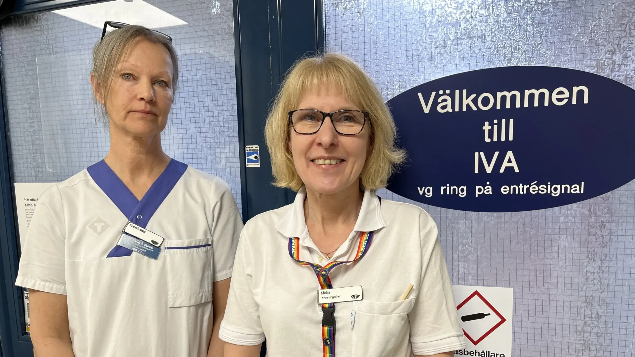 Marie-Louise König ivasjuksköterska och Malin Björk avdelningschef IVA.