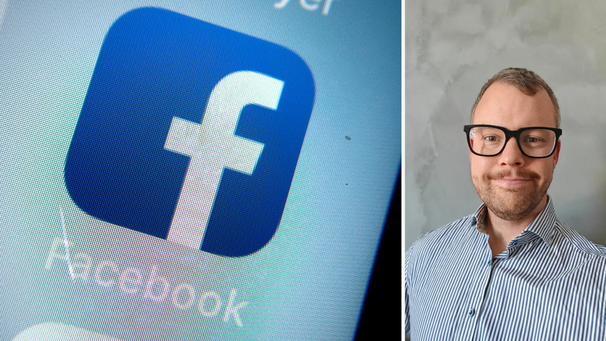 Facebook-logotypen visas på en skärm bredvid en person som har kommenterat en politisk diskussion online. Nicklas Martinsson (MED) deltog i en debatt med moderaten Magnus Gärdebring.