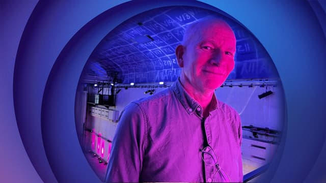 Associate Professor Leif Handberg at the site of Sweden's first nuclear reactor, which was opened up to the public as part of Nobel prize week.