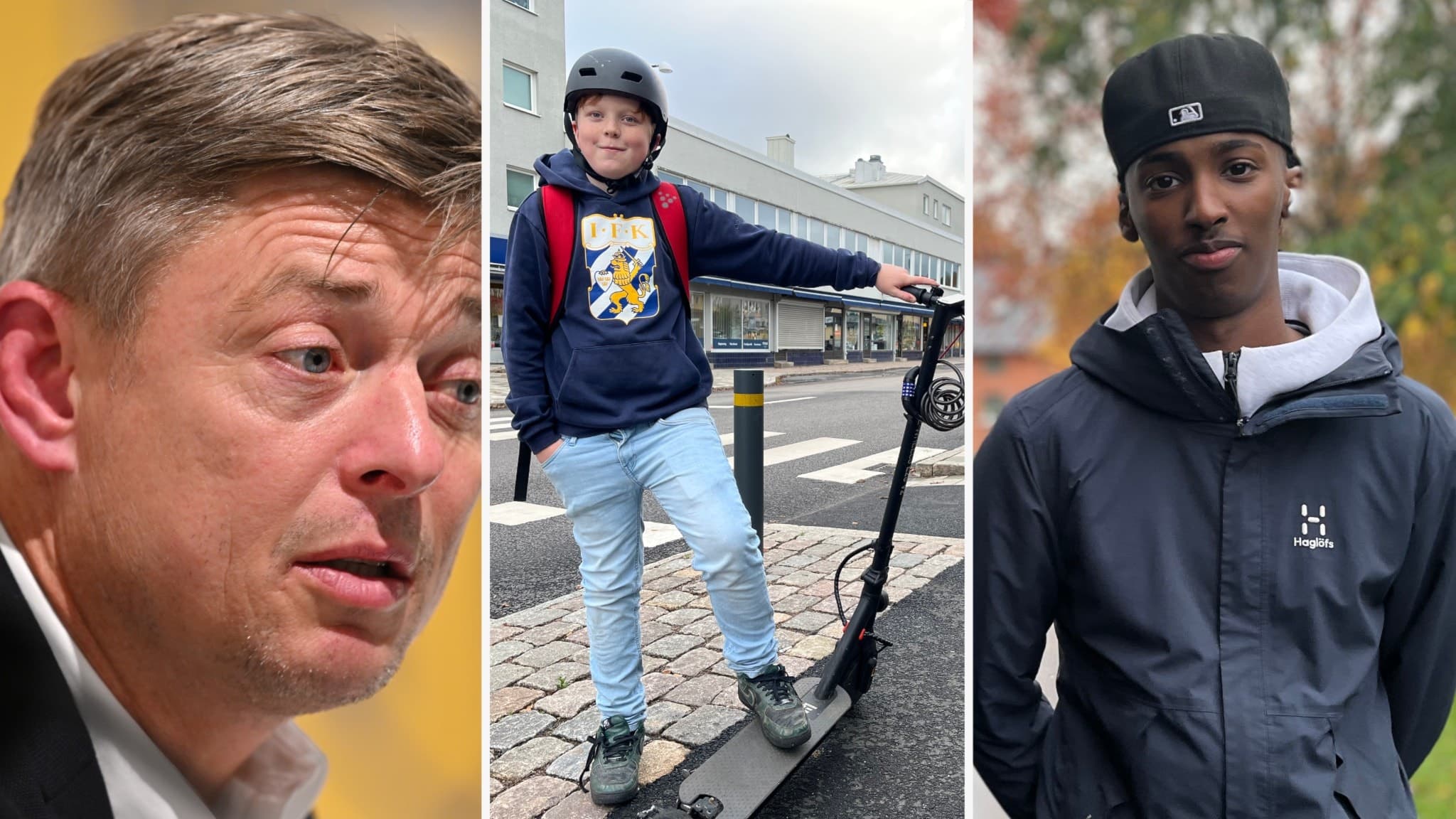 tre bilder på män i olika åldrar