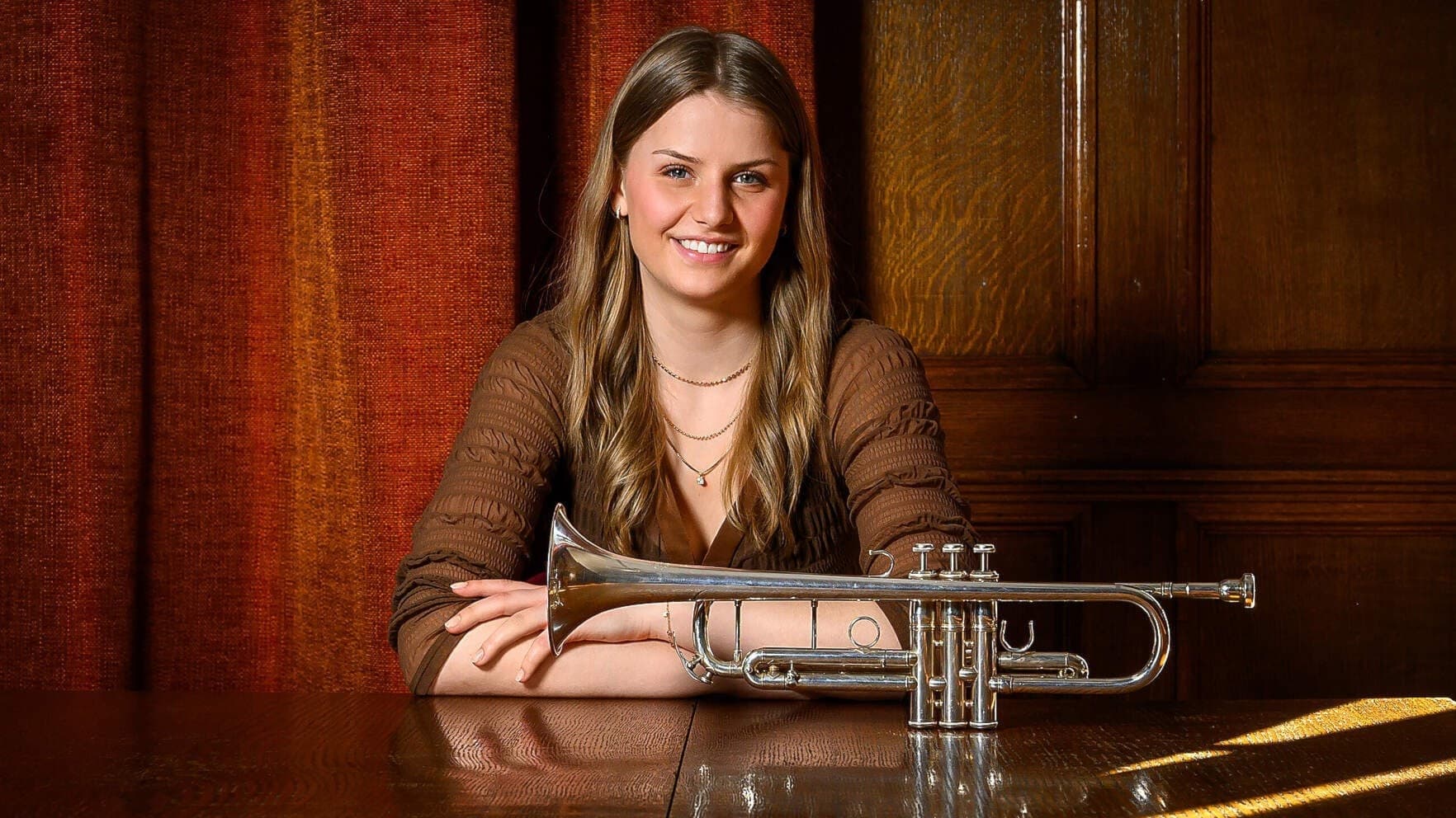 Ellinor Bengtson med sin trumpet